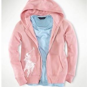 Ralph Lauren cozy pink zippered hoodie